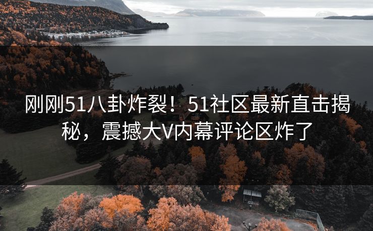 刚刚51八卦炸裂！51社区最新直击揭秘，震撼大V内幕评论区炸了